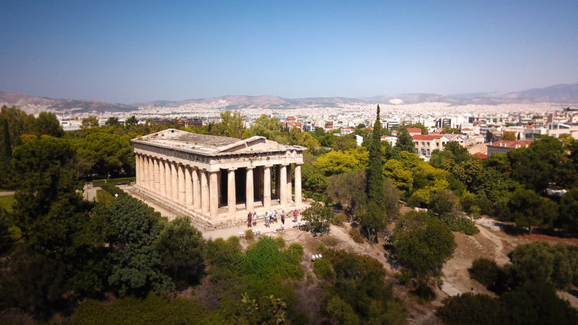 Die antike Agora und der Tempel des Hephaistos in Athen